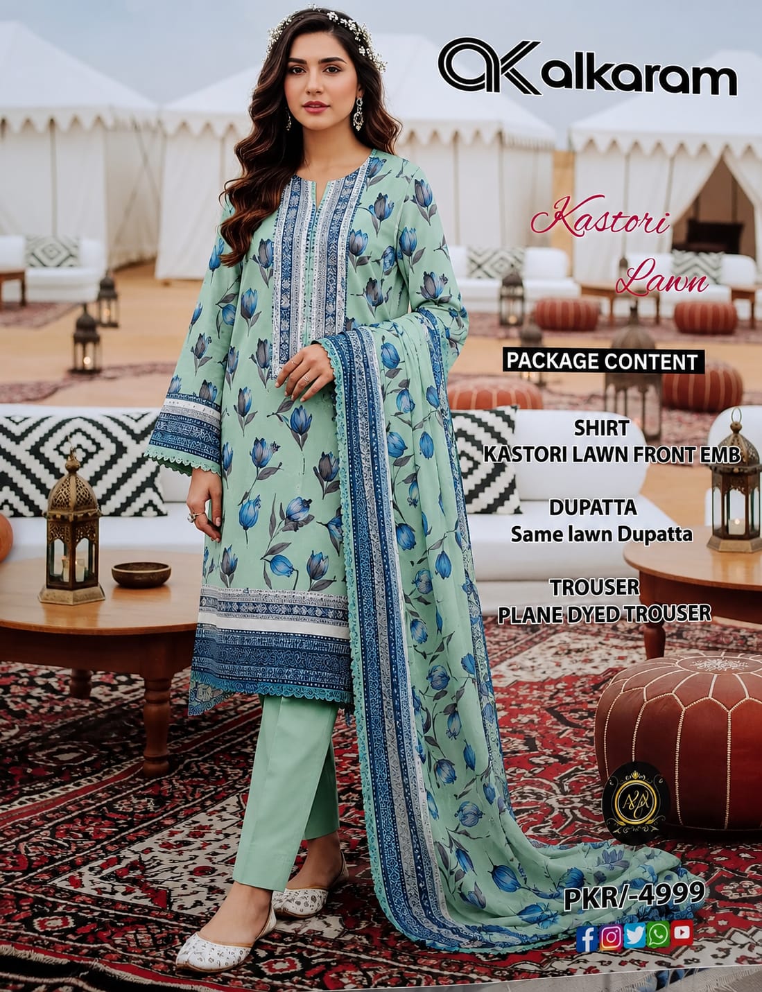 Affordable 3-Piece Unstitched Suits | Lawn Collection