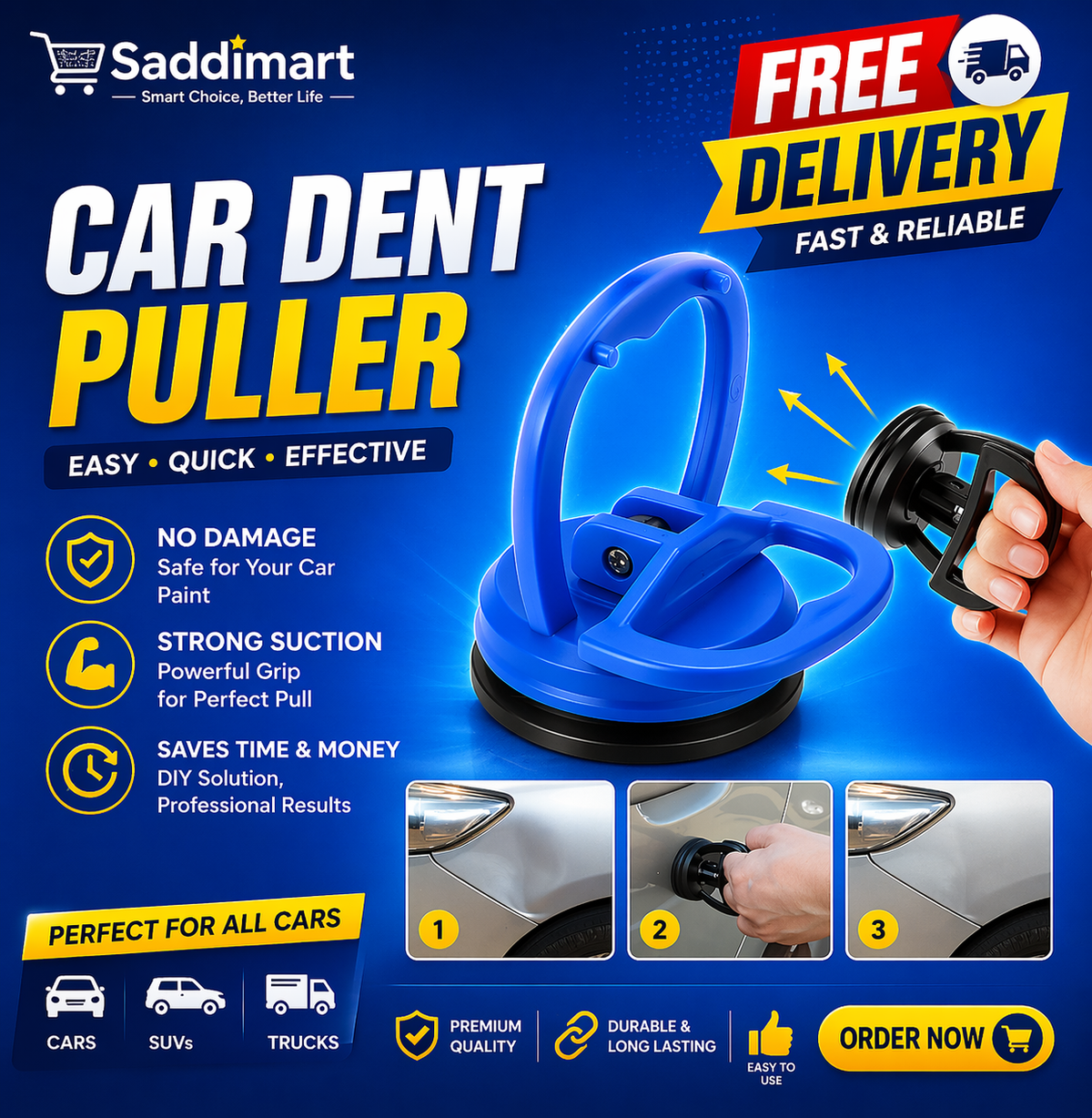 Premium Car Dent Puller | Suction Cup Dent Repair Tool | Easy Car Body Dent Removal ( Random Colour)