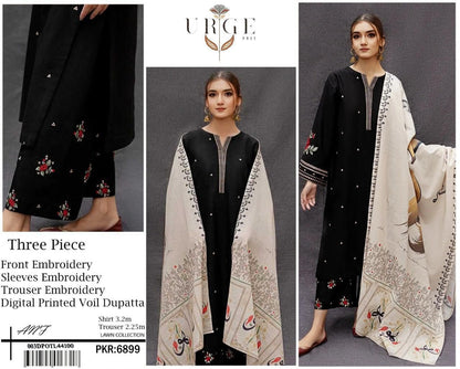 3 Pcs premiun Lawn suit with digital print