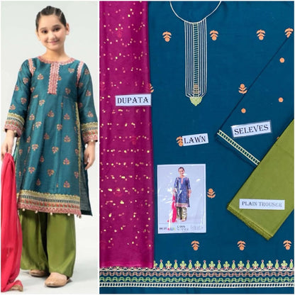 Kid,s Embroidered Lawn 3 Pecs Collection 20k6