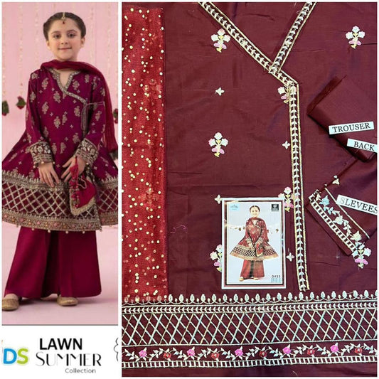 Kid,s Embroidered Lawn 3 Pecs Collection 20k6