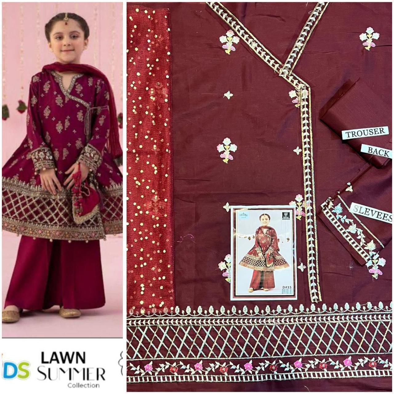 Kid,s Embroidered Lawn 3 Pecs Collection 20k6