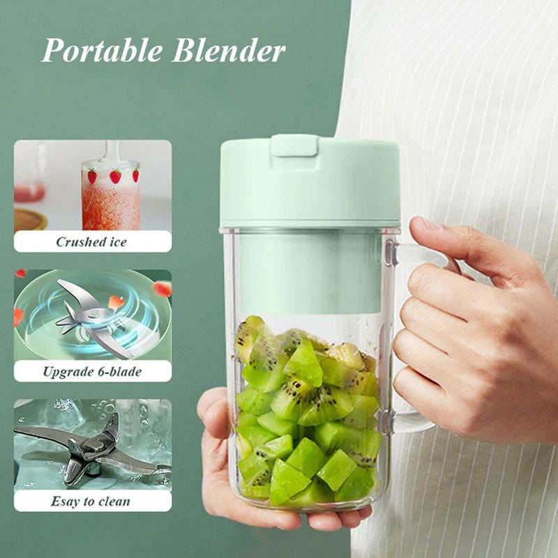 Crusher Juicer 2-in-1 Mini Portable Blender | USB Rechargeable | 6-Blade High-Speed Juicer