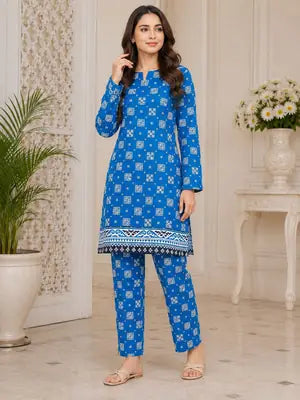 2 Pcs Premiun Women's Unstitched Printed Suit