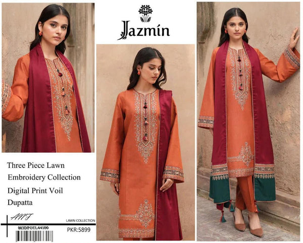 3 PCs premiun lawn suit with digital print