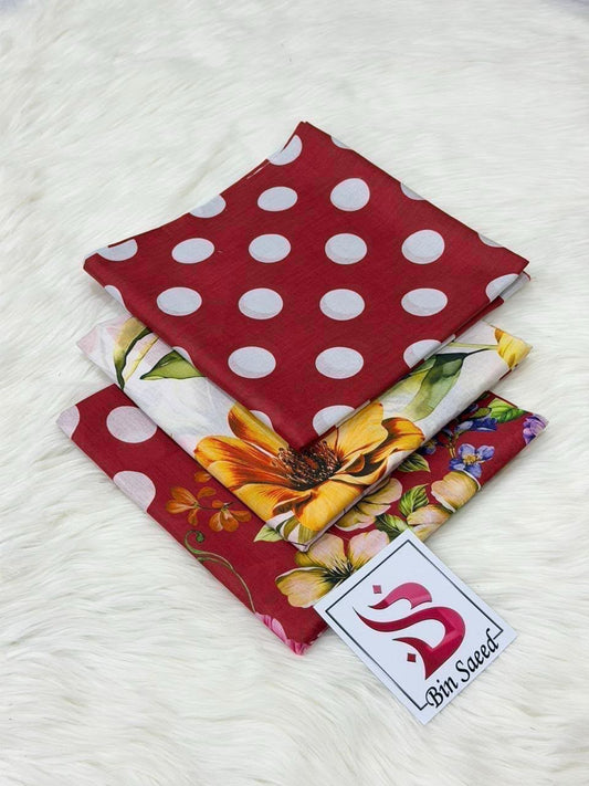 3 pcs  Premiun printed women suit