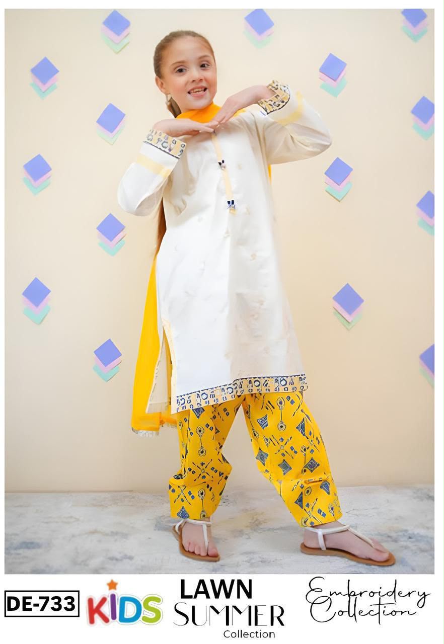 Kid,s Embroidered Lawn 3 Pecs Collection 20k6