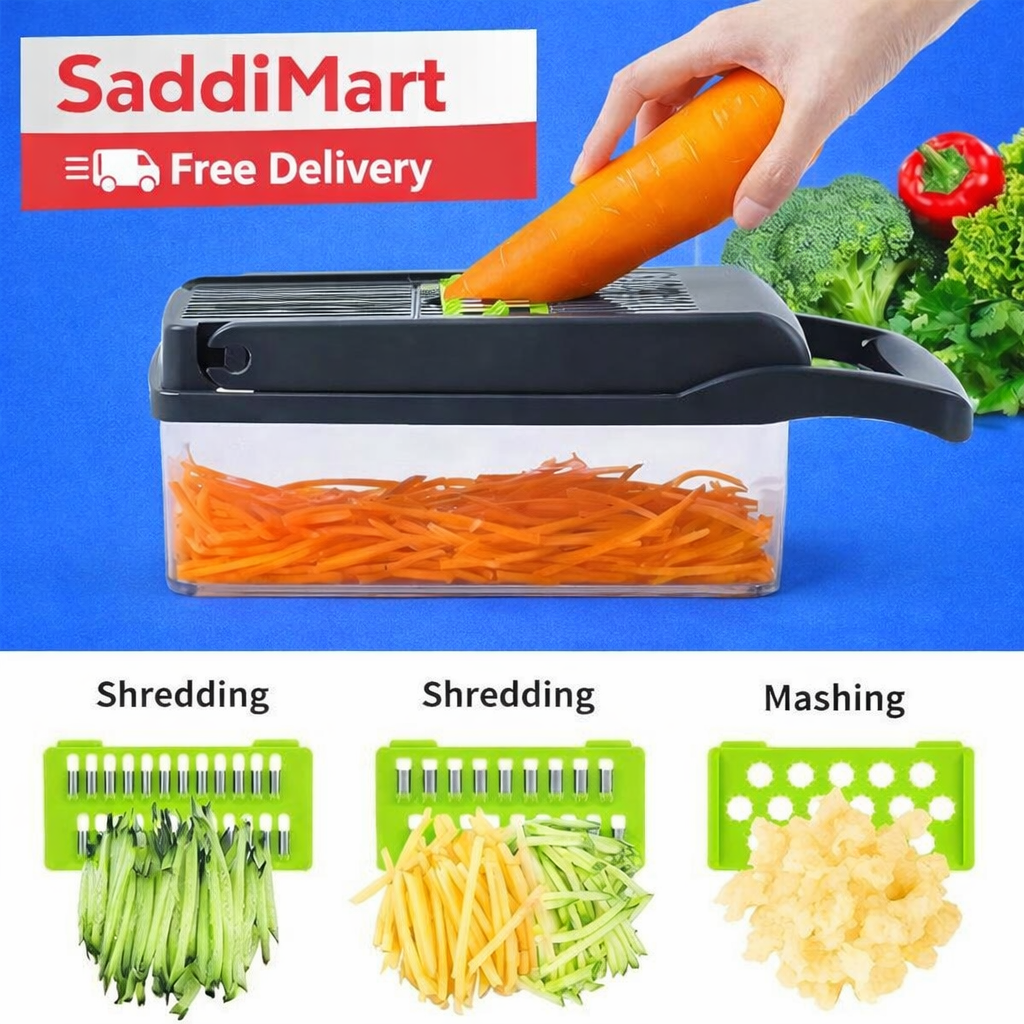 16-in-1 Vegetable Cutter – Multifunctional Chopper & Mandoline Slicer