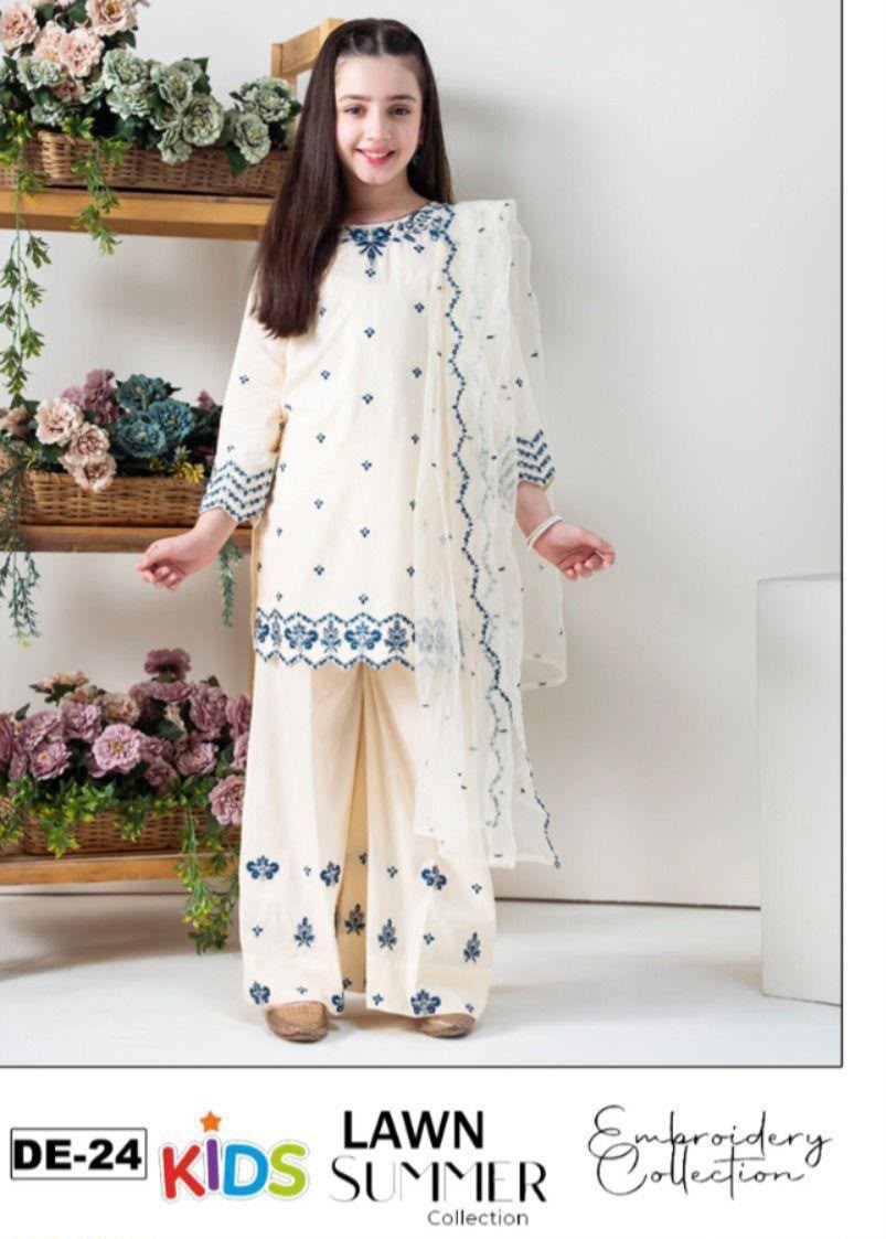 Kid,s Embroidered Lawn 3 Pecs Collection 20k6