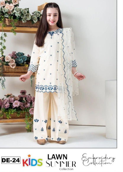 Kid,s Embroidered Lawn 3 Pecs Collection 20k6