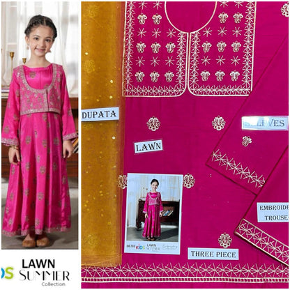 Kid,s Embroidered Lawn 3 Pecs Collection 20k6