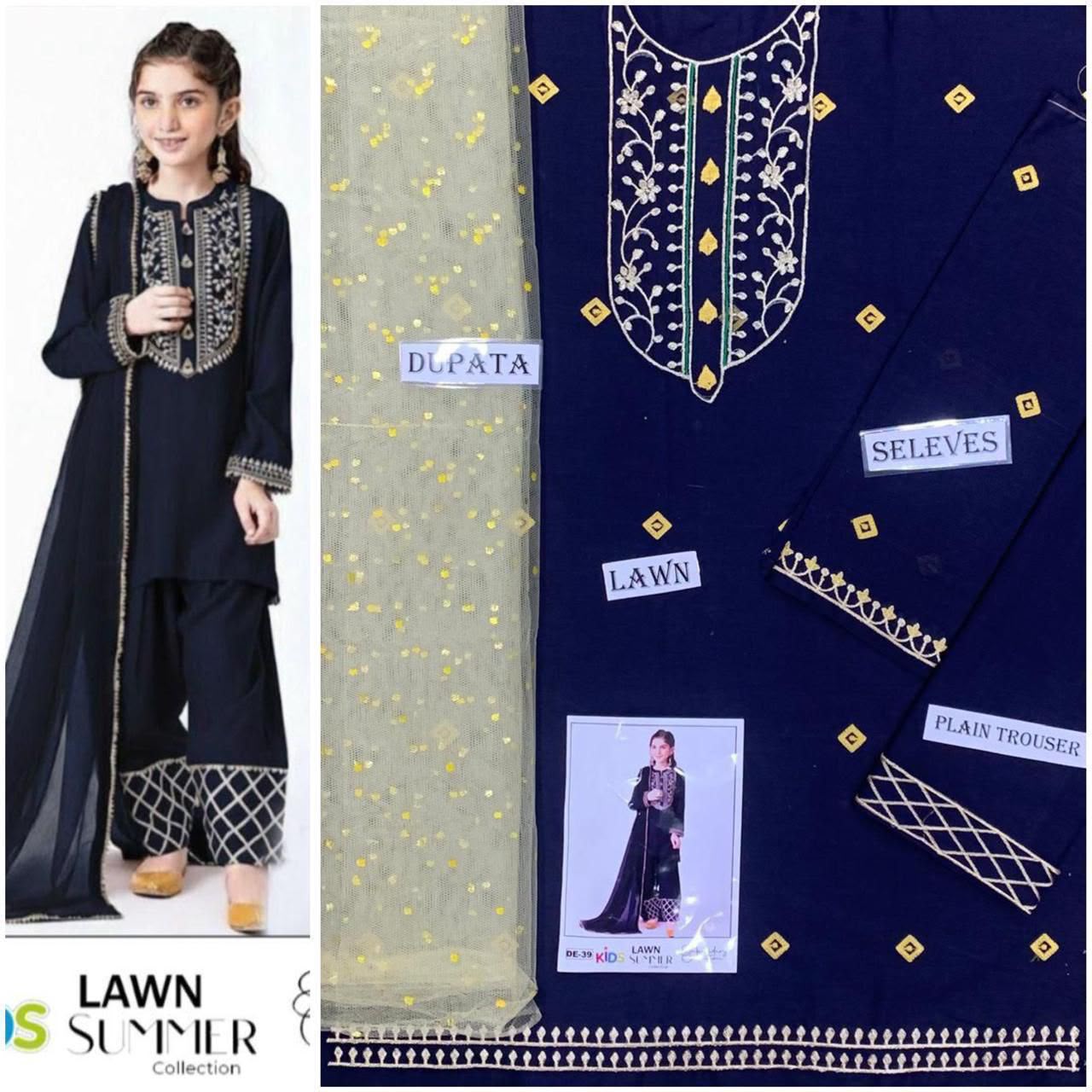 Kid,s Embroidered Lawn 3 Pecs Collection 20k6
