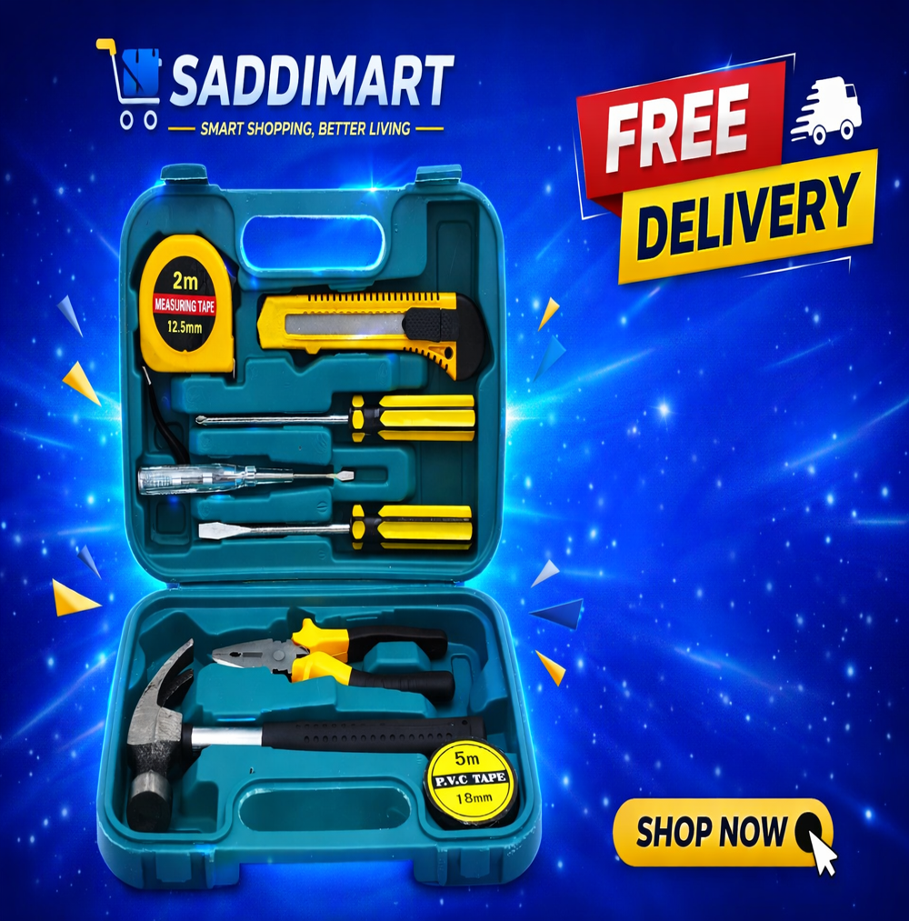 Complete 8 PCS Professional Tool Box | Essential Tools for Mechanics & Home Use